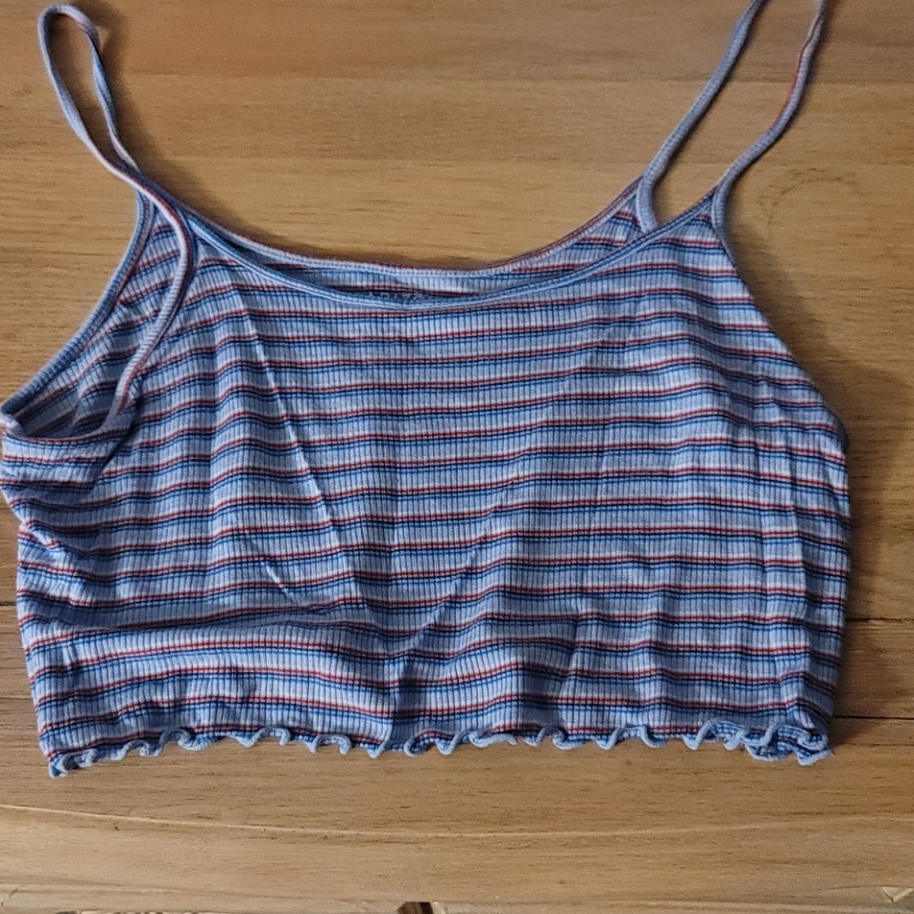 Pink and blue crop top
